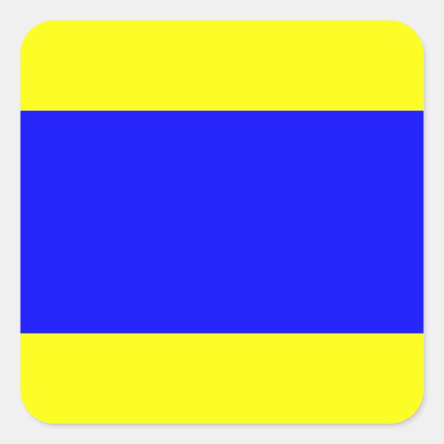 Delta Yellow Blue Square Sticker (Front)