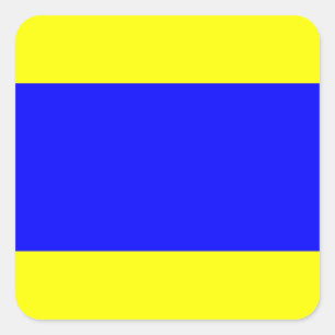 Delta Yellow Blue Square Sticker