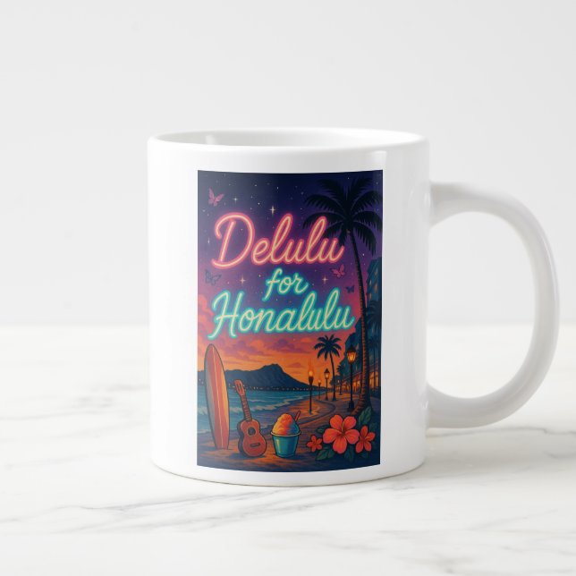Delulu for Honalulu Large Coffee Mug (Right)