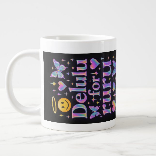 Delulu for ruru (real) - Sideways Large Coffee Mug (Left)
