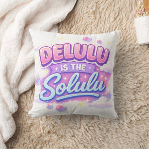 Delulu Is the Solulu – Cute Kawaii Aesthetic  Cushion