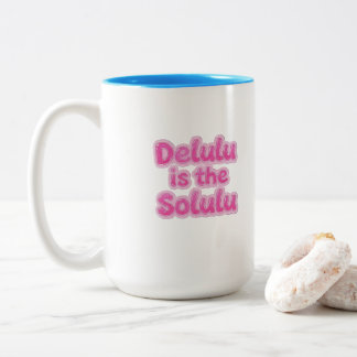 Delulu is the Solulu Pink Glitter Mug | Funny Gen