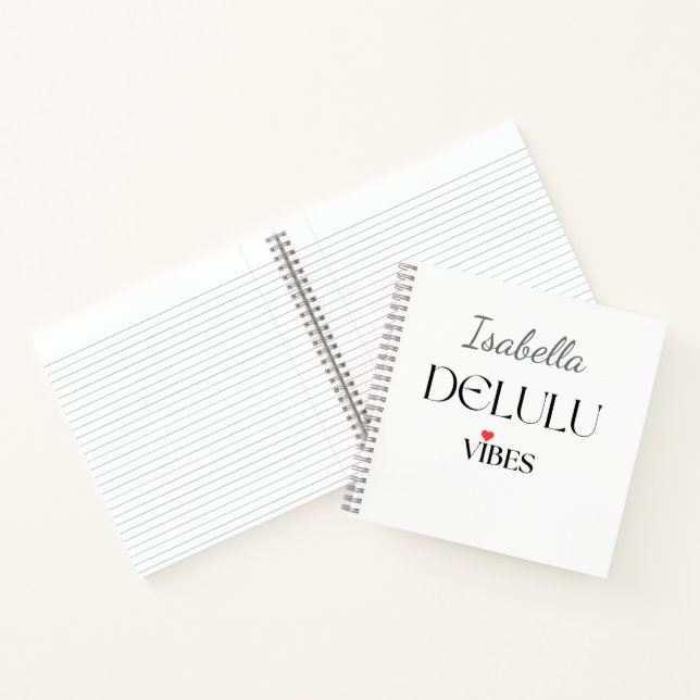 Delulu Vibes, Funny Aesthetic Quote Gift Notebook (Inside)