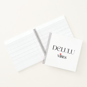 Delulu Vibes, Funny Aesthetic Quote Gift Notebook