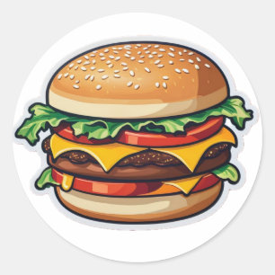 Deluxe 1/4 pounder with Cheese Classic Round Sticker