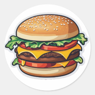 Deluxe 1/4 pounder with Cheese Classic Round Sticker