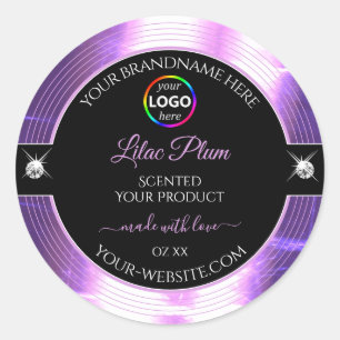 Deluxe Black Shiny Lilac with Logo Product Label