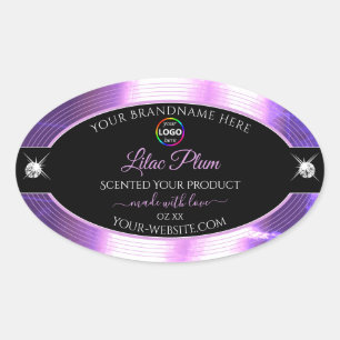 Deluxe Black Shiny Lilac with Logo Product Label
