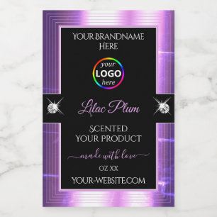 Deluxe Black Shiny Lilac with Logo Product Label