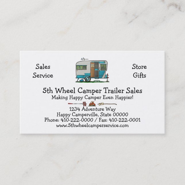 Deluxe Camper Trailer M Business Card (Front)