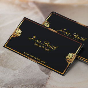 Deluxe Gold Frame Salon & Spa Business card