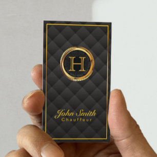 Deluxe Gold Monogram Chauffeur Business Card