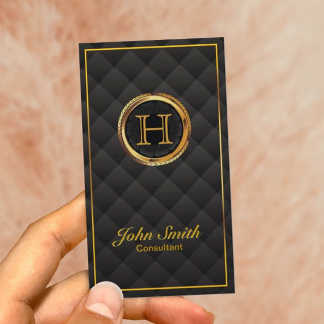Deluxe Gold Monogram Consultant Business Card (Creator Uploaded)