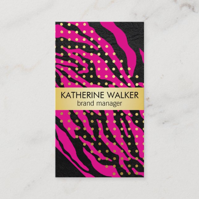 Deluxe | Polka Dots | Animal Print Business Card (Front)