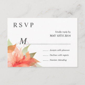 Deluxe RSVP Orange Peach Floral Card