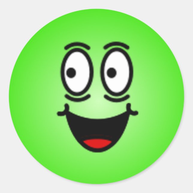 Deluxe Silly Smiley faces Classic Round Sticker (Front)