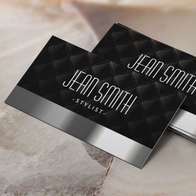 Deluxe Silver Border Stylist Business Card (Creator Uploaded)