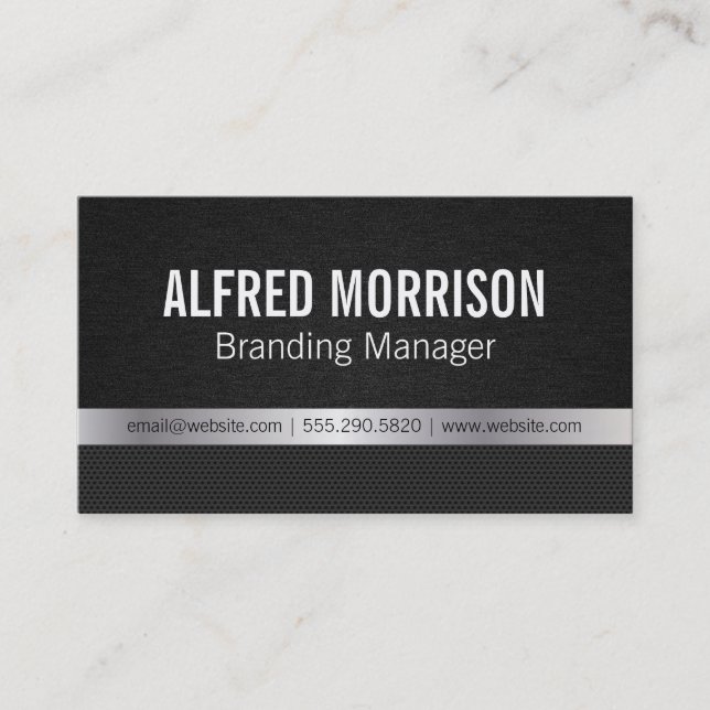 Deluxe | texture / silver / carbon business card (Front)