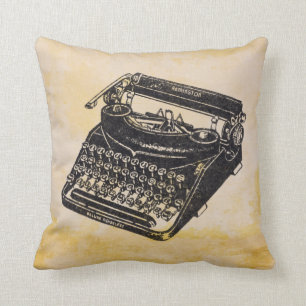 Deluxe Vintage Noiseless Typewriter Distressed Cushion