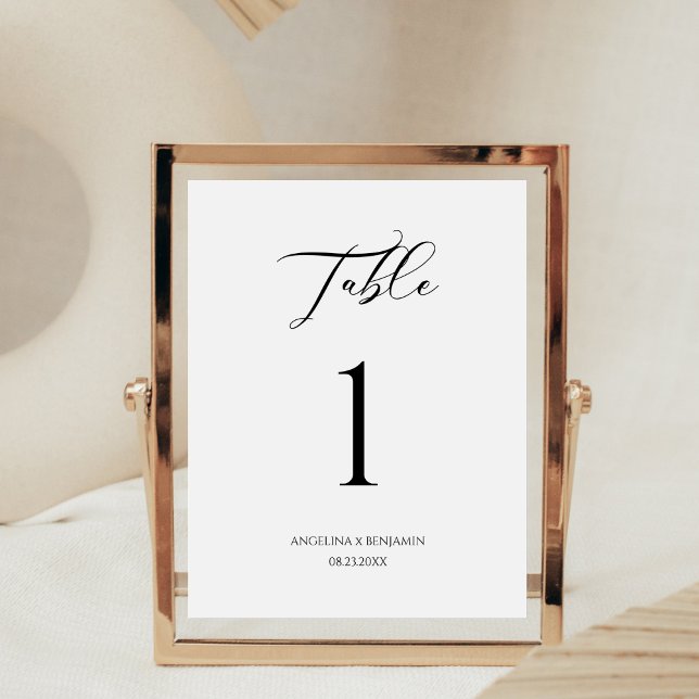 DELUXE Wedding Calligraphy Script Table Number Pedestal Sign (Creator Uploaded)