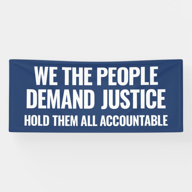 Demand Justice | 6 Ft Banner | Blue (Horizontal)
