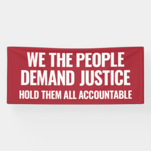 Demand Justice   6 Ft Banner   Red