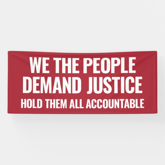 Demand Justice | 6 Ft Banner | Red (Horizontal)