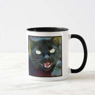 Demanding Black Cat Haiku Mug