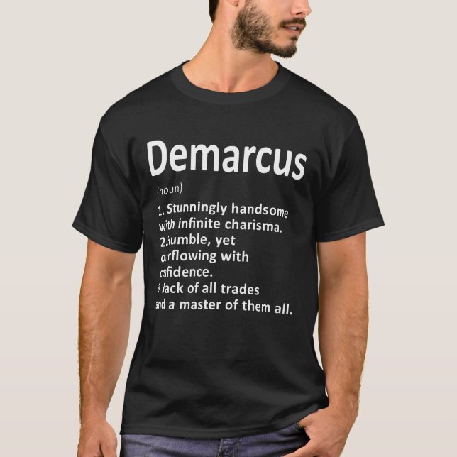 Demarcus Definition Personalised Name Funny Birthd T-Shirt (Front)