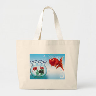 Demekin -Telescope Goldfish- Large Tote Bag