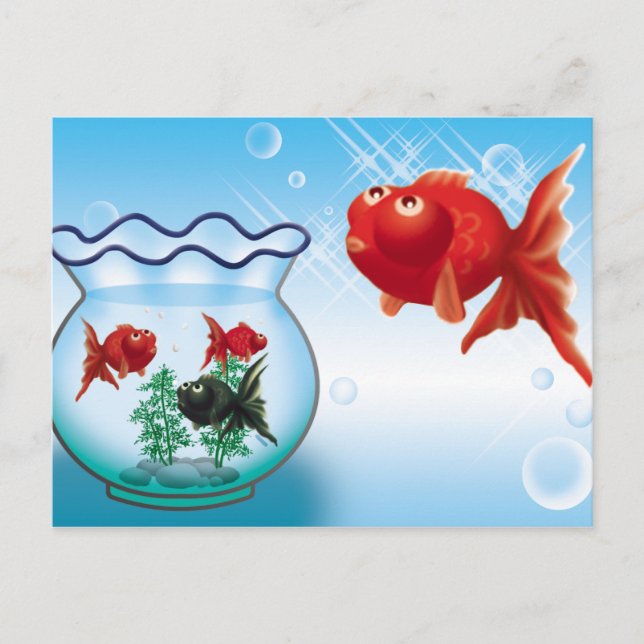 Demekin -Telescope Goldfish- Postcard (Front)