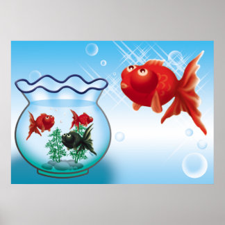 Demekin -Telescope Goldfish- Poster