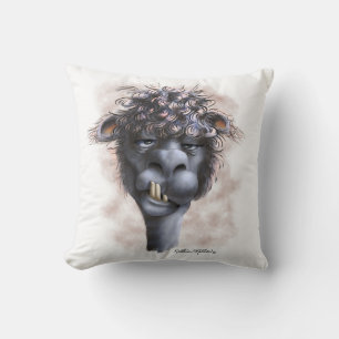 Demented Alpaca Cartoon Cushion
