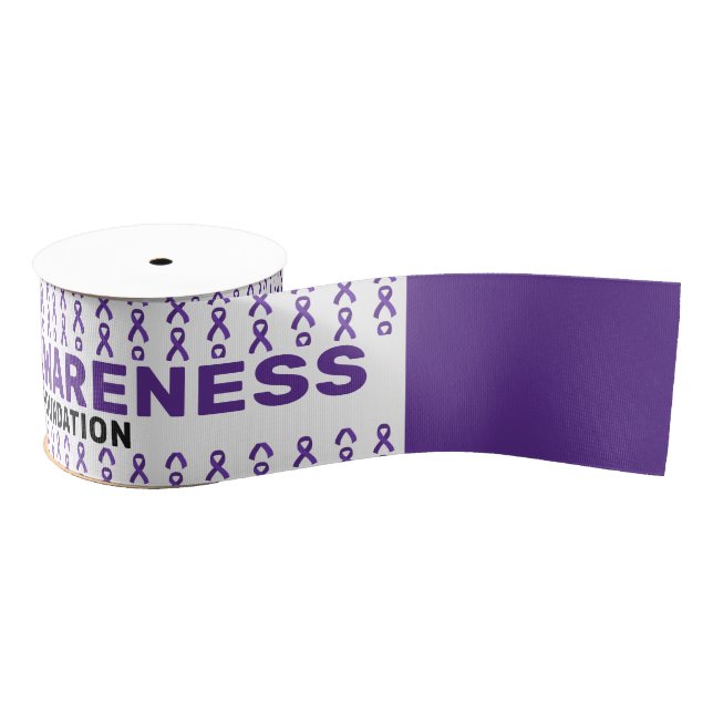 Dementia Awareness Pattern Ribbon Grosgrain Ribbon (Spool)