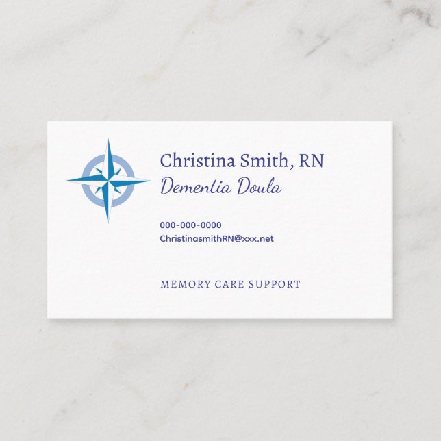 Dementia Doula Memory Care Helper Business Card (Front)