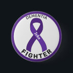 Dementia Fighter Ribbon White Button<br><div class="desc">Dementia Fighter Ribbon White Button for awareness and support for people fighting dementia.</div>