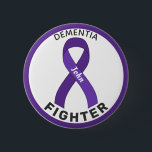 Dementia Fighter Ribbon White Button<br><div class="desc">Dementia Fighter Ribbon White Button for awareness and support for people fighting dementia.</div>