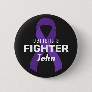 Dementia Ribbon Black Button