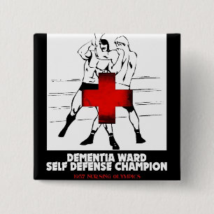 Dementia Ward Self Defence Champion 15 Cm Square Badge