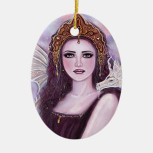 Demeter goddess with serpent by Renee Lavoie    Ceramic Tree Decoration