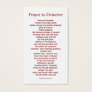 Demeter Prayer Card