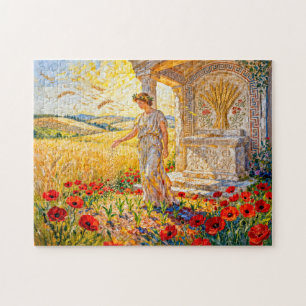 Demeter Sowing Grain by Field Altar Among Poppies  Jigsaw Puzzle
