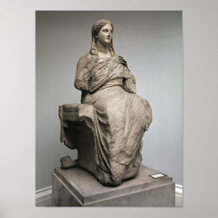 Demeter, statue from Knidos, Asia Minor, c.350BC Poster