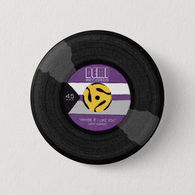 Demi Records Demisexual Pride Vinyl LGBTQ Pin (Front)