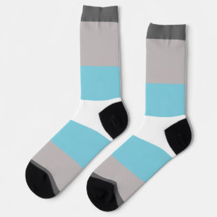Demiboy Blue Grey White Striped LGBT Socks