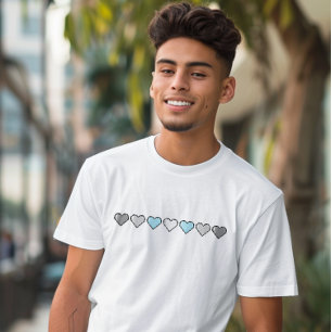 Demiboy Flag Pixel Heart T-Shirt