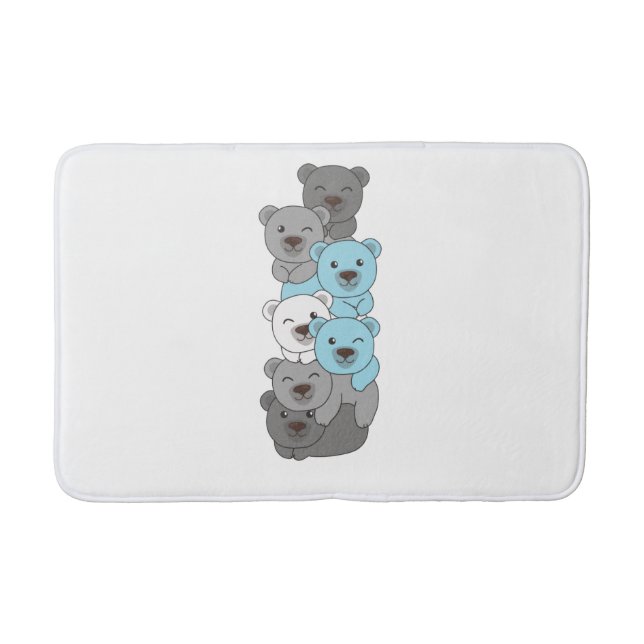 Demiboy Flag Pride Lgbtq Cute Bear Pile Bath Mat (Front)