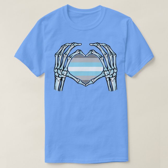 Demiboy  Gay Skeleton  Nonbinary Gender  T-Shirt (Design Front)