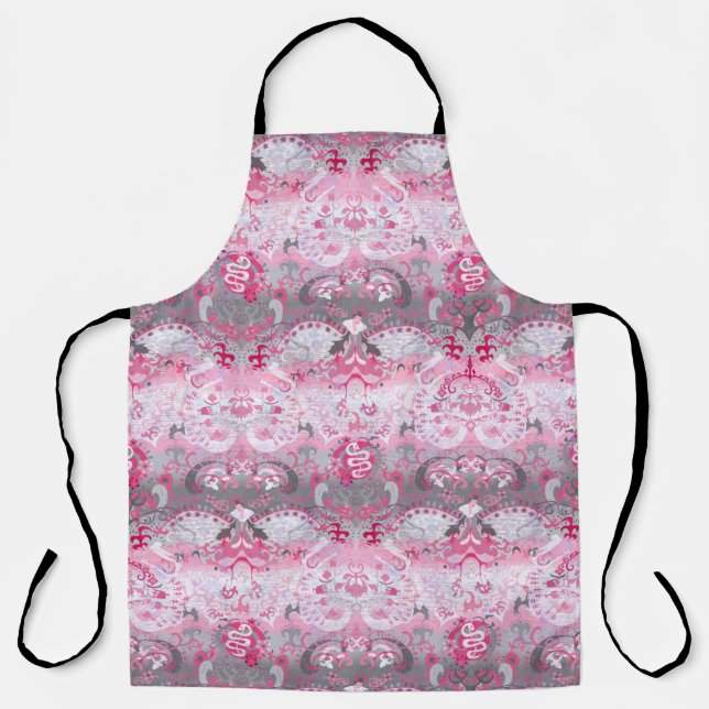 Demigirl Dragon Damask - Stylish Pride Flag Colour Apron (Front)