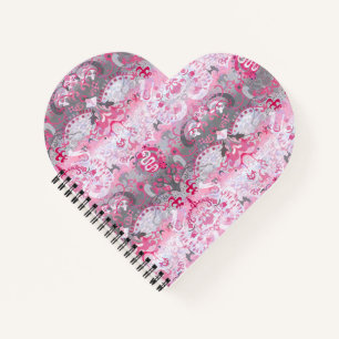 Demigirl Dragon Damask - Stylish Pride Flag Colour Notebook